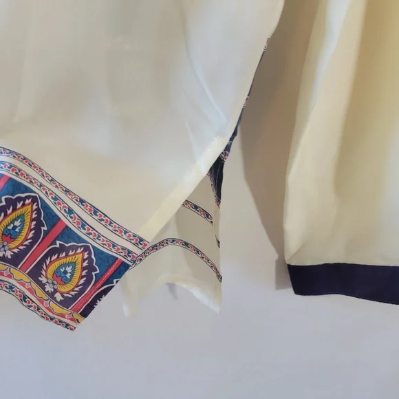 Sundance Ivory 100% Silk Floral Button-Up Blouse Sz L Boho Office Siren Peasant
